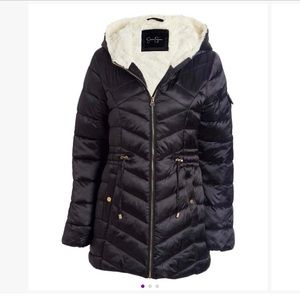 Jessica Simpson Black Fur Lined Puffer Coat